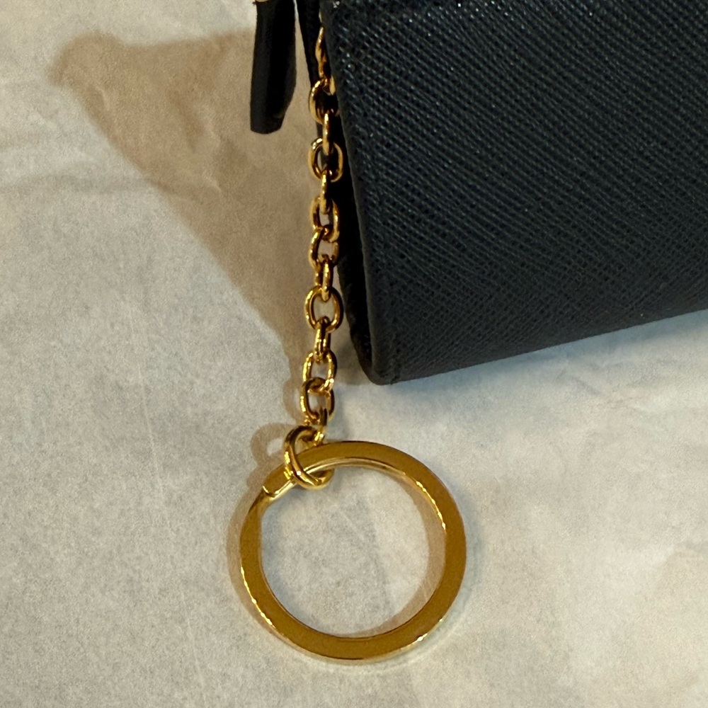 Prada Black Saffiano Coin Purse and Key Chain with Gold Logo - Picture 10 of 14